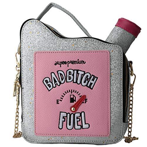 QiMing Gasoline Shoulder Handbag,Sequins PU CrossBody PursesTote Bag for Women