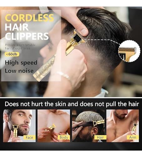 Image of Electric Hair Trimmer for Men, Professional Beard & Body Grooming Clipper, Adjustable Blade Shaver, Cordless Rechargeable Hair Cutting Machine for Face, Body & Personal Grooming