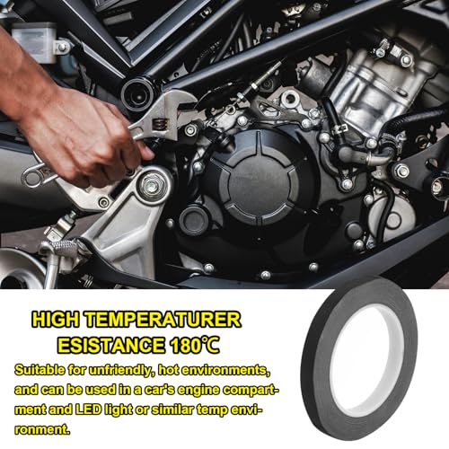 Image of MECCANIXITY Insulating Acetate Cloth Adhesive Tape, 0.5in x 98ft Black Electrical Heat Resistant Fabric Tape for Laptop Electric Automotive Guitar Repair Wire Harness, 2Pcs
