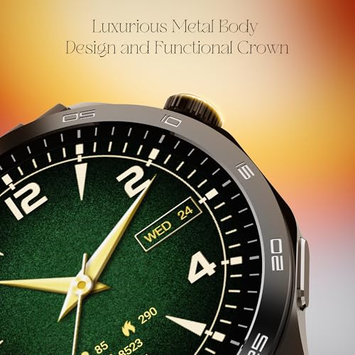 Image of boAt Luxury Smart Watch Enigma Radiant W / 1.43 inch(3.63 Cm) AMOLED Display, Functional Crown, BT Calling, Upto 6 Days Battery, Sports Modes, Guided Breathing, Smart Watch for Men & Women, Black