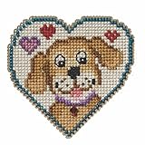 Mill Hill Puppy Love Beaded Counted Cross Stitch Ornament Kit 2023 Spring Bouquet MH182315