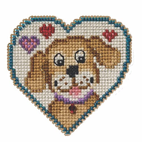 Mill Hill Puppy Love Beaded Counted Cross Stitch Ornament Kit 2023 Spring Bouquet MH182315