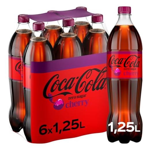 Coca-Cola zero sugar Cherry Cola – zuckerfreies, kalorienfreies, koffeinhaltiges Erfrischungsgetränk mit Kirsch-Geschmack – 6x 1,25L Einweg PET Flaschen – Vorratspack