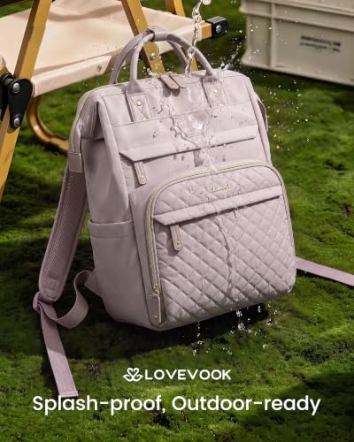 Image of LOVEVOOK Laptop Backpack Women Quilted Teacher Nurse Work Backpack Purse