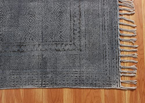 Tapis géométrique imprimé main en coton pour créer un cocon douillet - 8