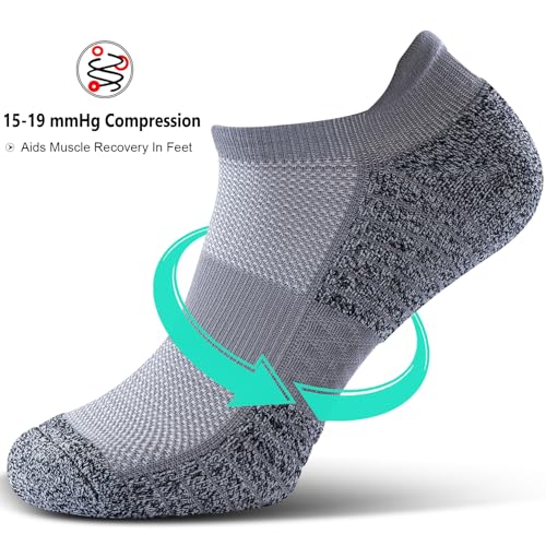 Image of No Show Sports Compression Socks for Men and Women Circulation 4 /8 Pack