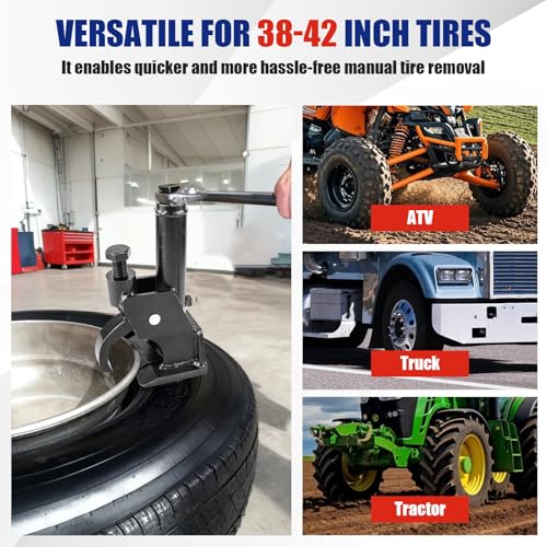 Siapupy Manual Tire Bead Breaker – Heavy-Duty Bead Buster with Rubber Pad, 38-42 Inch (97-107cm) for Tire Removal, Works for ATV, Golf Cart, Buses,Trucks, Tractors, Motorcycles