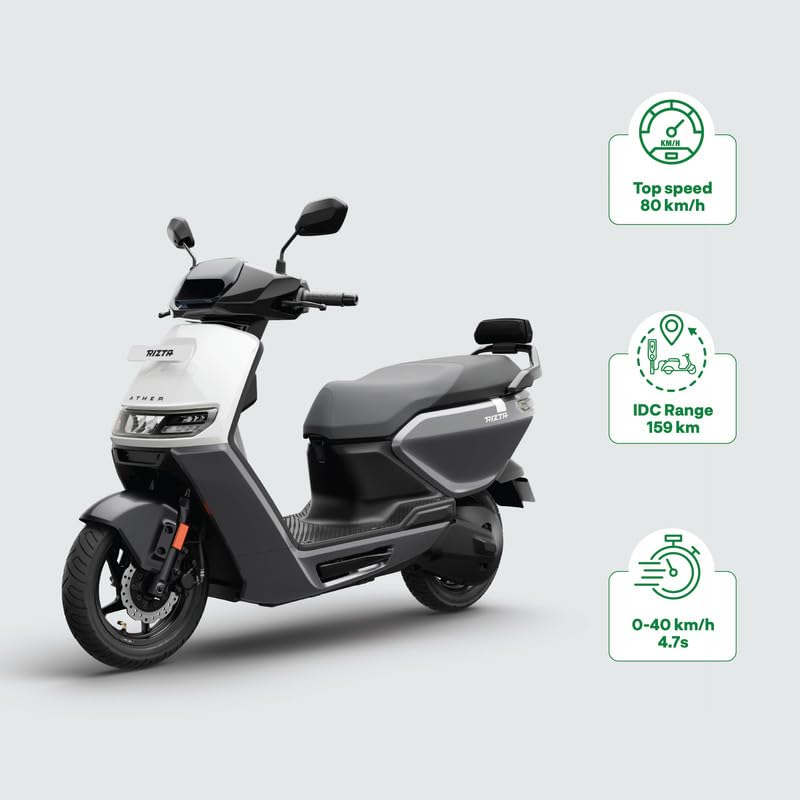 Image of Ather Rizta Z 159 KM IDC range with Ather Stack Pro in Deccan Grey Duo (5 year Battery warranty) Ex-Showroom booking amount