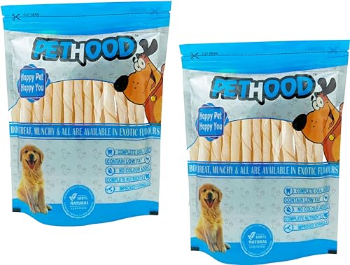 Image of Twisted Rawhide Chew Sticks for Dogs 800g (400g + 400g) | Calcium Rich Dog Chew Treats | Long Lasting Rawhide Chew Sticks for Puppies & Adult Dogs