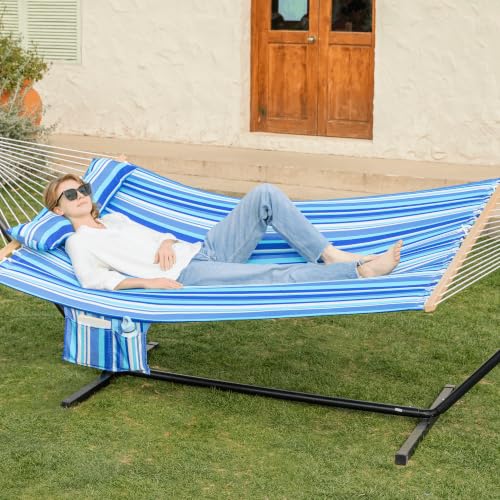 Image of GAFETE 2 Person Hammock with Stand for Outside, Heavy Duty Steel Stand