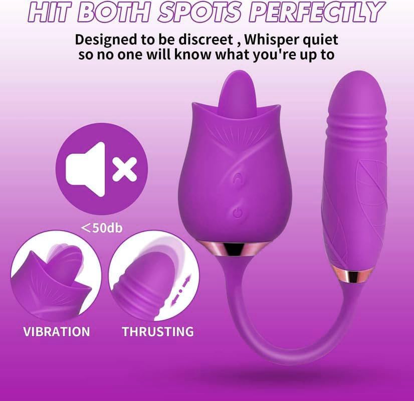 Amazon.com: Generic Easy to Operate Rose Shape Toys Update Model 3 in 1 Rose  Toy with Tongue Licking, Thrusting and Vibrating Adult Tools xN3+6 * 1,  Roses-purple : Health & Household