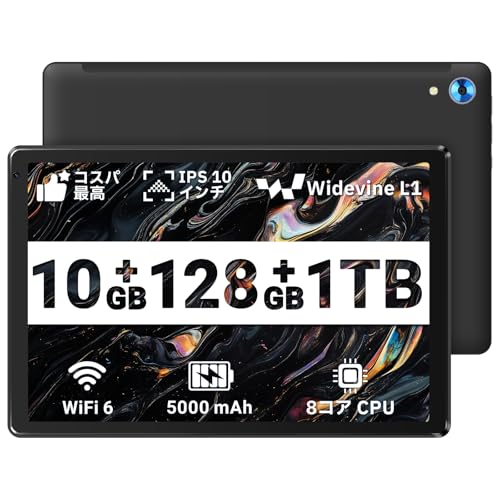 �^�u���b�g 10�C���` - 10GB+128GB+1TB�g�� 8�R�ACPU Widevine L1�Ή� 5000mAh�o�b�e���[ 1280*800IPS��� ��F�� �������e ��ʕ��� WiFi 6 BT5.2 5MP/8MP�J���� ������� GMS�F�� 