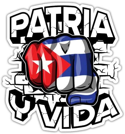 Patria y Vida - Calcomanía de vinilo del orgullo cubano - Teléfono de automóvil - 3 pulgadas