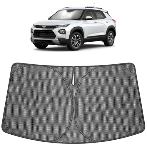 Image of Proadsy Windshield Sun Shade Custom Fit Chevrolet Trailblazer 2021-2026 Ice Crystal Black Front Window Sunshade UV and Heat Blocker Foldable Visor Keeps Car Cooler for Summer Parking and Daily Use