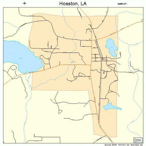 Large Street & Road Map of Hosston, Louisiana LA Printed poster size