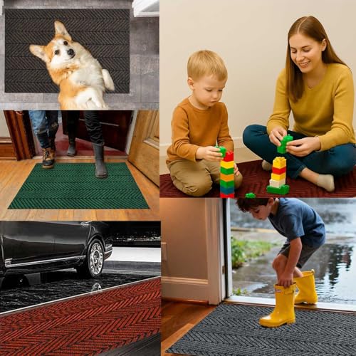 Image of Vivid Anti Slip Door Mat, Floor Mat for Living Room with Anti Slip Backing, Anti Skid Door Mats for Home, Kitchen, Entrance, Hospital, Bathroom Mat [Size 2x4 feet, Color Brown]