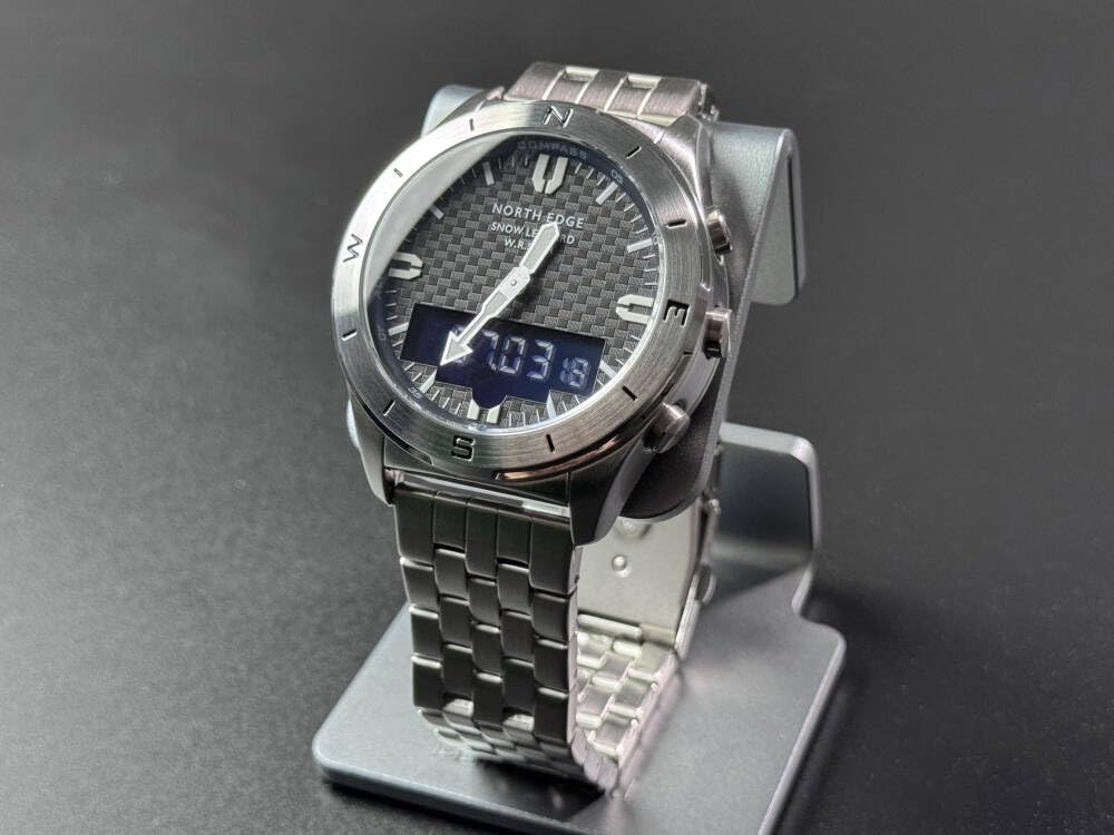 North Edge Snow-Leopard, orologio digitale da uomo, per lavoro e sport, cassa in acciaio inox, impermeabile fino a 50 m, altimetro, barometro, bussola e termometro integrati