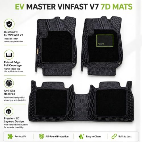Image of EV MASTER 7D Car Floor Mats for Vinfast VF 7 Hybrid (2026 Onwards) Complete Set | All Weather | Anti-Slip | Luxury Premium Car Mat | Full Coverage | Custom Fitted Car Foot Mats