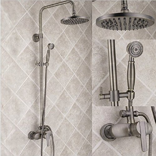 Lot de bain laiton contre le calcaire avec colonne douche bronze
