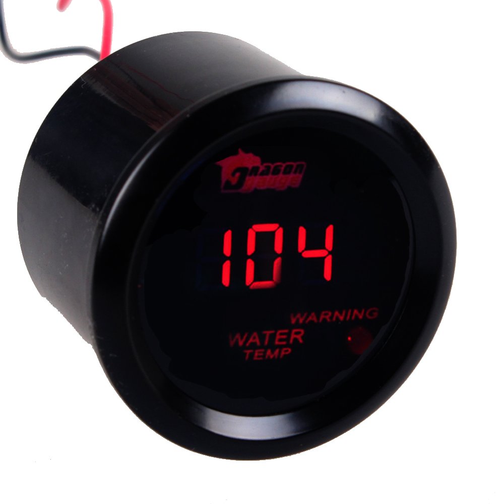 12V Auto 52mm Universale Digitale led rosso display leggero indicatore della temperatura dell'acqua fahrenheit Calibro