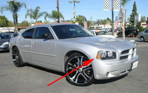 Black Corner Signal Lights Set (Left + Right) By DEPO For 2006-2010 Dodge Charger All Models