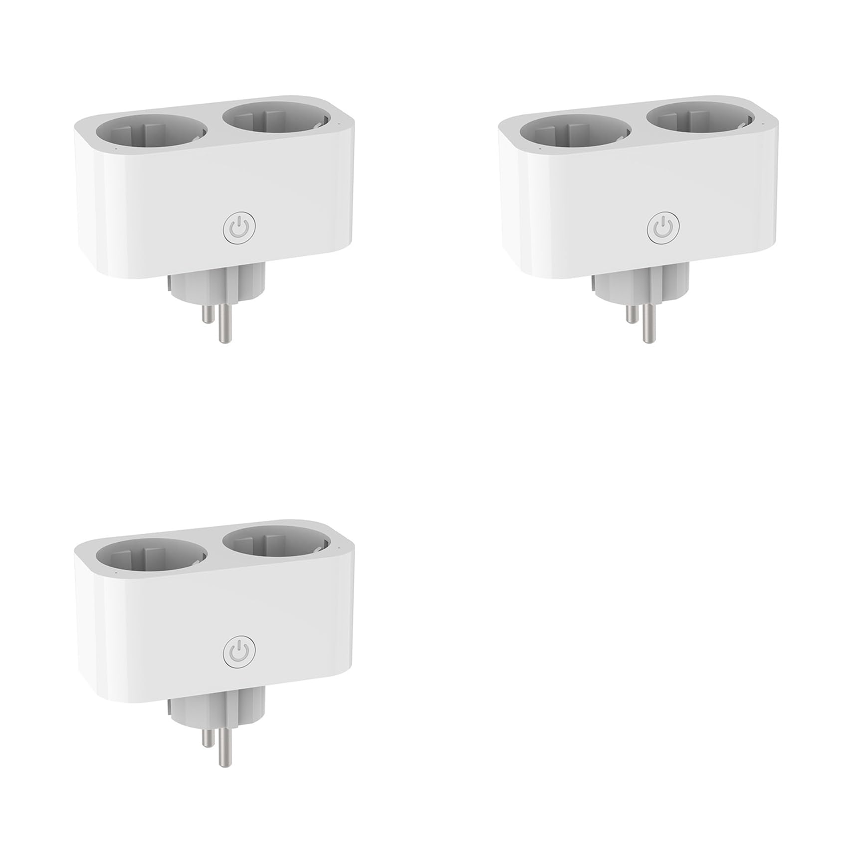 3X TUYA Wifi Dual Plug 16A 2 In 1 Presa Interruttore Home Temporizzazione APP Controllo Vocale CLY809 Spina UE