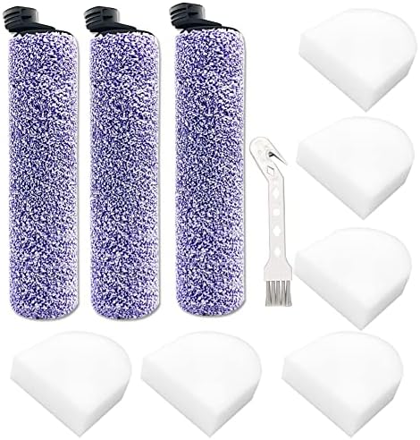 Multi-surface Cleaner Accessories 9 Pack Brush Roller & Filter Replacement For Shark WD201 HydroVac - Compatible With WD100, WD101, WD200, AW201 Models Shark Hydrovac Messmaster