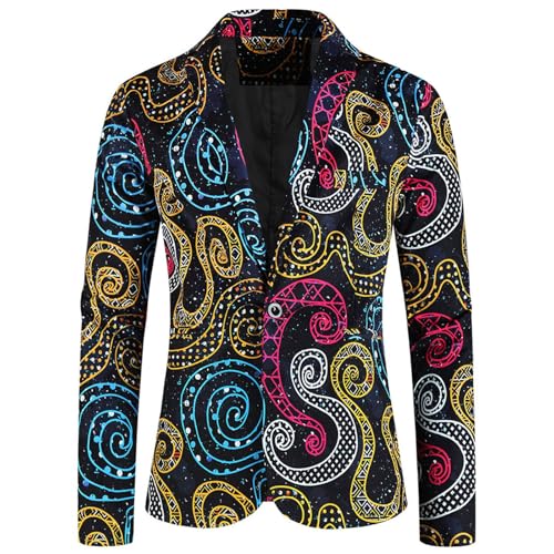 Generisch Traje Formal Traje de Trabajo Chaqueta de Traje 2025 Blazer Moda Hombre Casual con Patrón de Hebilla Estampado de un solo pecho Moda Suave para Trabajo Formal Cálida Casual Tops Suaves