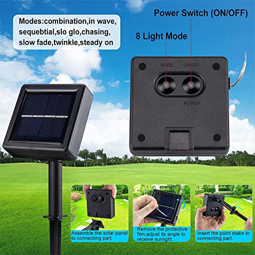 Crayfomo 200 Led Solar Starburst Light, Outdoor Chandelier Lights, 2 Pack Garden String Lights, 8 Modes Hanging Decorative Christmas Lights For Garden Patio Yard Path #TOP1