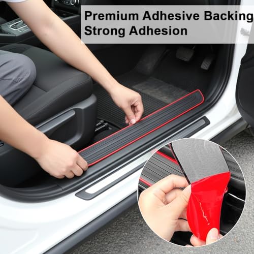 Image of STHIRA Car Door Sill Protector, Self-Adhesive, Pack of 4, 20.5 /14.7 in