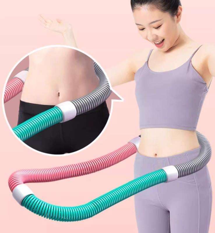 Image of Weighted Soft Spring Hula Hoop for Adults, 3.3lb Foldable for Home and Travel, Portable Slimming Fitness Hoop for Weight Loss, Waist-Friendly Design, Upgraded Closed Silent Version (Design-2)