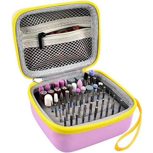 Nail Drill Bit Holder, Displayer Organizer Container Case for 65+ 3 32 Inch Drill Bits for Nails, Efile Nail Bits Professional Nail File Bits Manicure Tools (Box Oonly)