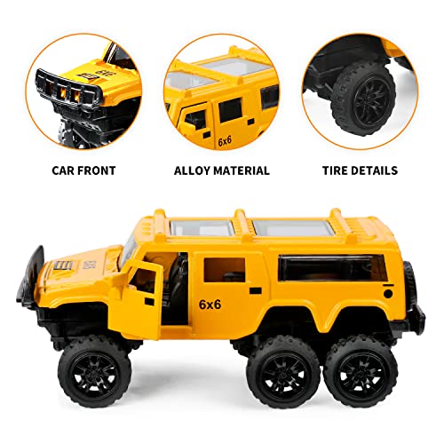 Weilaga 4 Pcs Pull Back Off-Road Cars,Die-Cast Metal Toy Vehicles With Openable Doors For Kids Boys Girls #TOP3