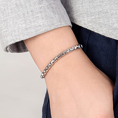 Men 925 Sterling Silver Bracelet Fashion Italy 5MM Square Rolo Link Round Box Chain Bangle 6.5 "7" 7.5 "8" 8.5" 9" Fine Cuff Jewelry Gift2