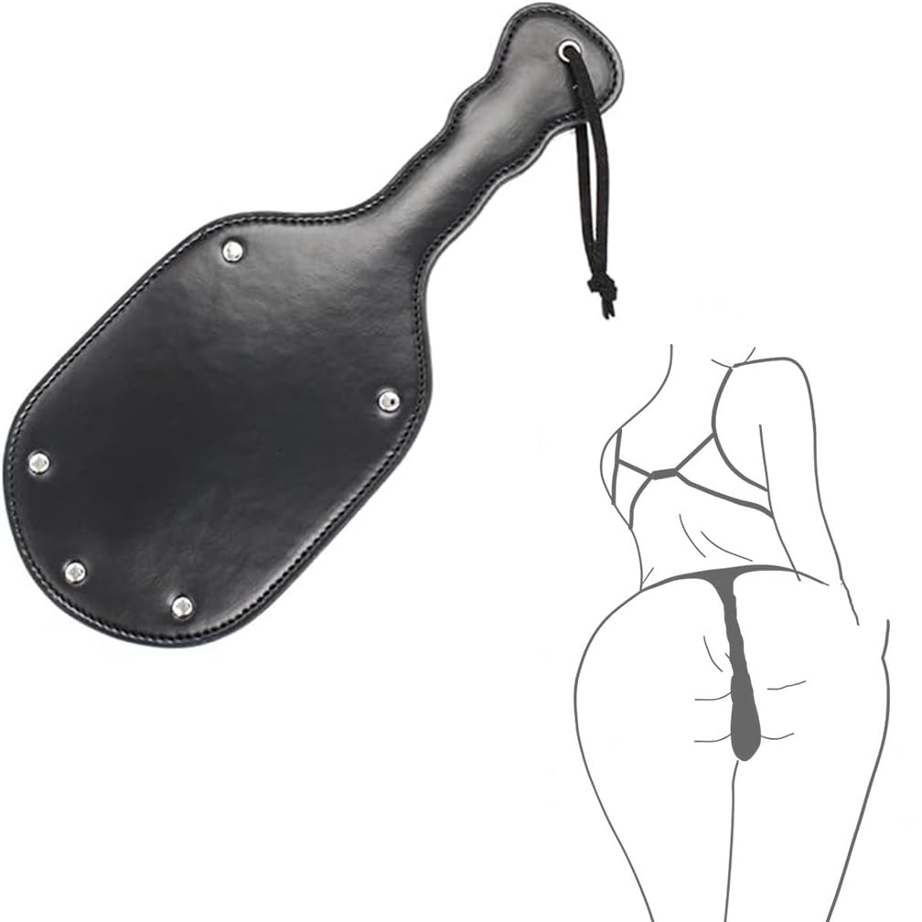 HAZURE Mazza in Pelle Nera, Accessorio per Gioco di Equitazione