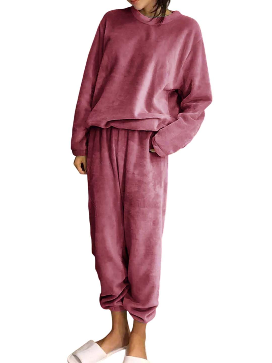 KOTTY Winter-Trainingsanzug-Set für Damen, Sweatjacke und Sporthose mit Kordelzug, für Fitnessstudio, Reisen, Wolkenrosa, Größe 36