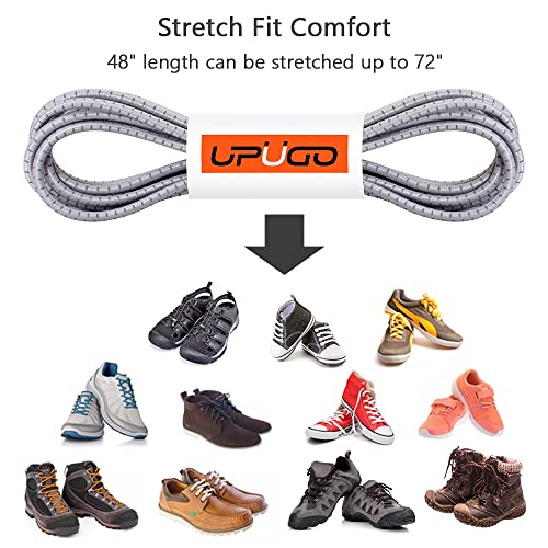 Image of UpUGo Elastic Shoe Laces, No Tie Shoe Laces Tieless for Kids, Adults, Elderly, One Size Fit All