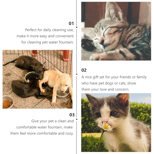 Kit de limpieza de fuente de agua para gatos y perros miniatura 4