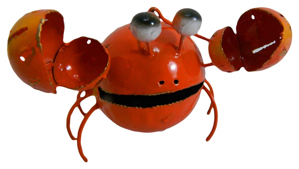 Thai Gifts Light Crab Hanging Metal Tea Candle Holders With Sturdy Hook - Outdoor/Indoor Garden Ornaments - Handmade & Hand-Painted Metal Decor - Unique Gift Idea - Ideal For Patios, Trees, Porches