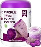 2LB Purple Sweet Potato Powder Bulk - 100% Natural Purple Food Coloring Value Pack for Cakes, Cookies, Breads, Frosting & Drinks｜Vegan, Additive-Free｜Resealable Jar (907g)