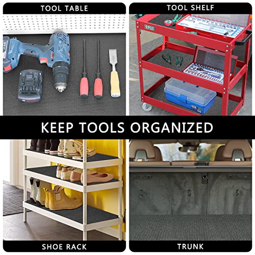 Foam Rubber Toolbox Shelf Liner Drawer Mat 1/8 Inch Thick X 18 Inch Wide X 24 Ft Long Black, No Slip For Protecting Cabinet, Garage, Cart, Tool Box #TOP4