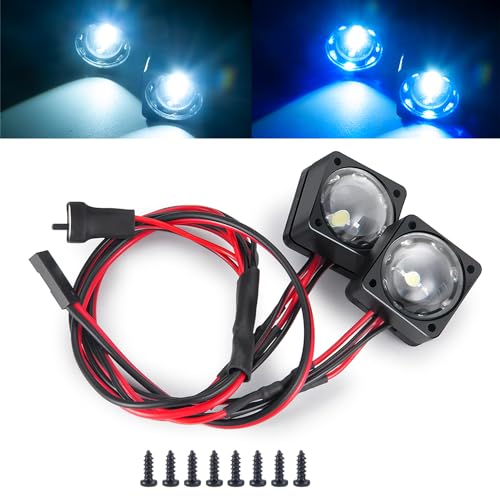 QUPA AM STORE 2 LEDs Angel Eyes LED Light Headlight for VP VS4-10 Phoenix 1/10 RC Off-Road Car(Blue and White)