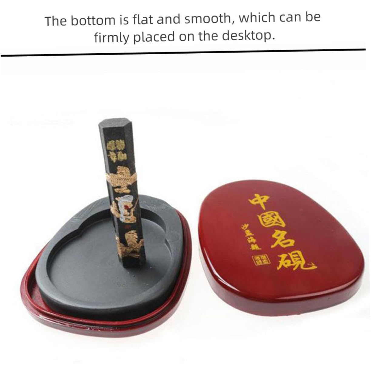 Anneome Pierre à Encre Accessoire D'écriture Traditionnel pour Calligraphie Chinoise Couvercle Compacte et Résistante pour Étudiants et Enseignants