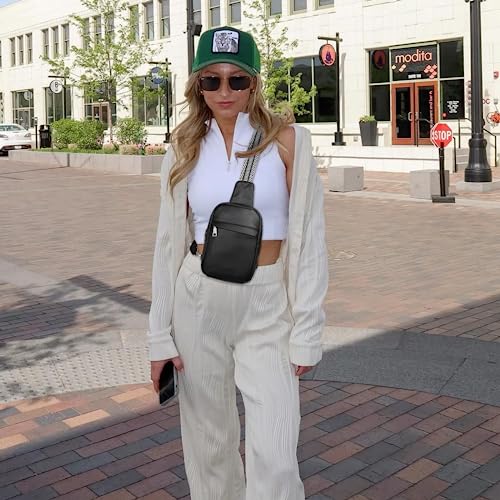 Image of CLUCI Small Sling Bag for Women Vegan Leather Crossbody Chest Bags Trendy, Women's Fanny Pack