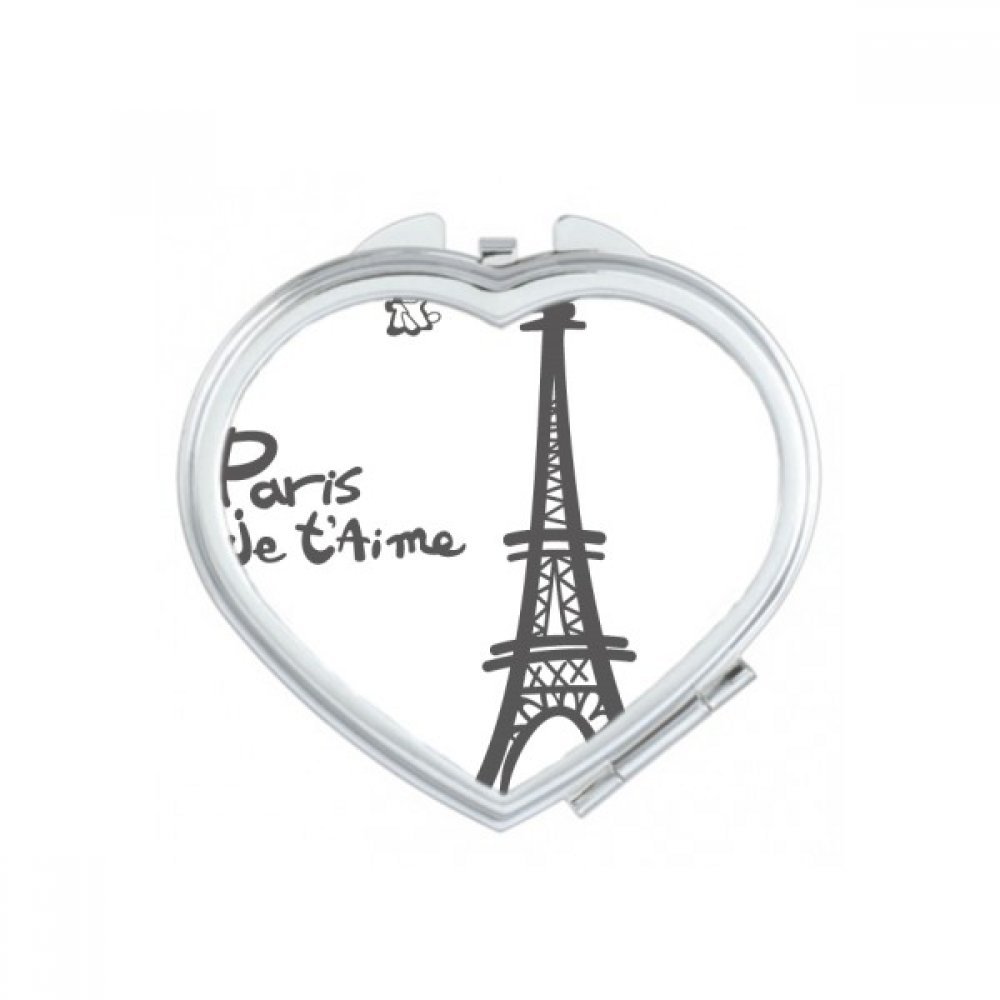 Miroir de poche de maquillage compact Tour Eiffel Paris imprimé silhouette