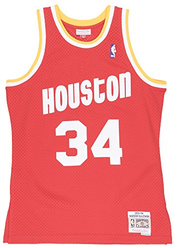 Hakeem Olajuwon Houston Rockets Mitchell and Ness Men's Red Throwback Jesey XX-Large