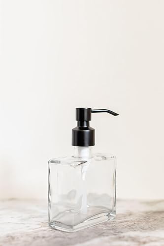 Miniatura 7 de Rail19 Urban Square - Dispensador de jabón de vidrio reciclado con bomba de metal, 8.5 onzas (Luxe Stainless)