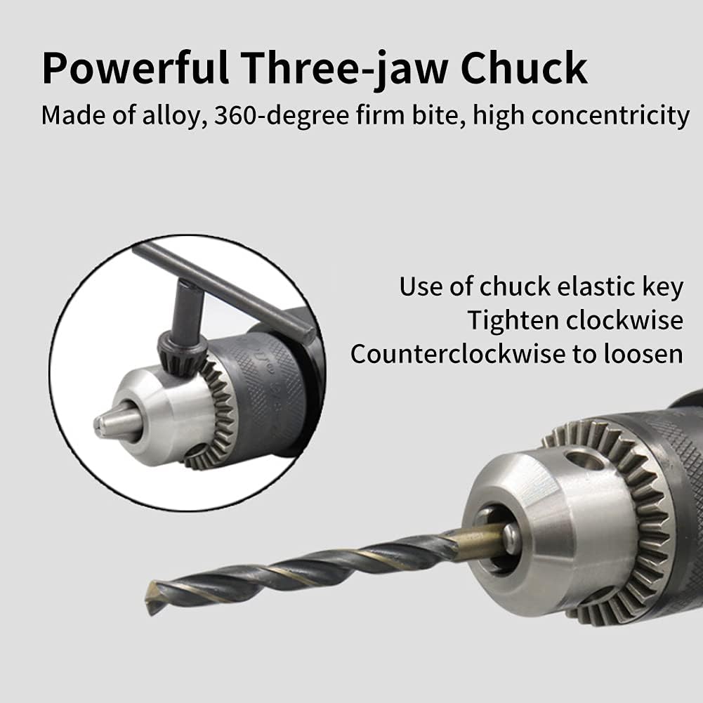 Air Tool Drillpistol Drills, 1/2" Pneumatic Air Drill, 700rpm CW/CCW Handle Type Reversible Variable Speed Drilling Engraving Grinder with 360°Reversible Handle High speed Reversible Rotation Drill