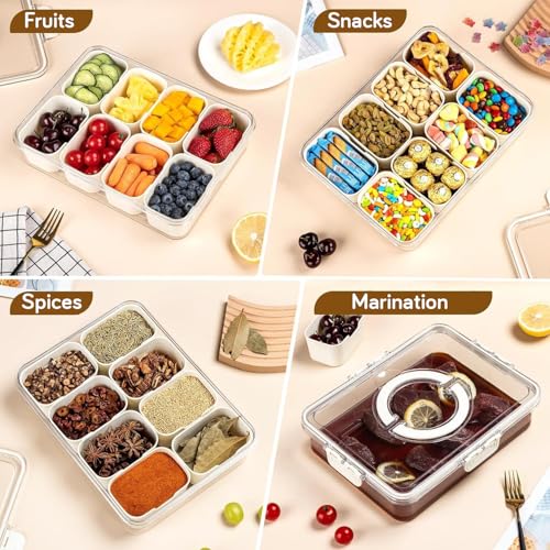 Image of HOKIPO Fridge Storage Containers with 8 Partition - BPA Free Plastic Food Storage Containers for Refrigerator & Freezer | Fresh Vegetable Crisper Box & Kitchen Storage Set (AR-6105)