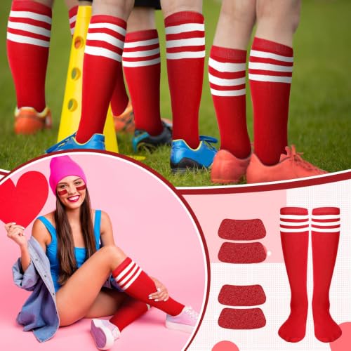 Image of Panitay 2 /12 /16 /24 Pairs Softball Soccer Socks Glitter Eye Black Stickers Team Spirit Accessories for Youth Women Sport Wear